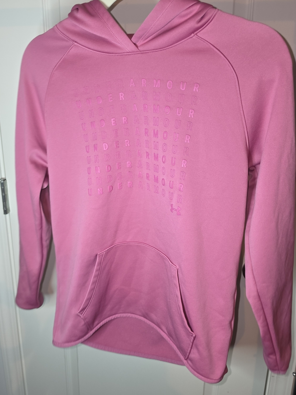 Under Armour Pink Kids Hoodie with Embossed Logo